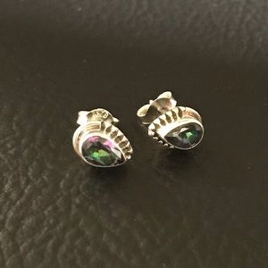 NWOT MISTY TOPAZ Pear Shaped Gemstones and 925 Sterling Silver Stud Earrings